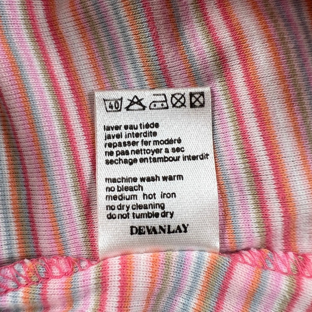 Lacoste Tank Top Women's US Size M (EU/6) Pink Striped Cotton Ribbed Scoop Neck - Picture 6 of 10